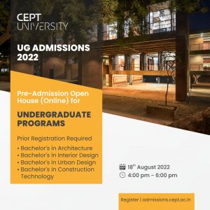 UG: Pre-Admission Virtual Open House 2022 - Event - CEPT Admissions